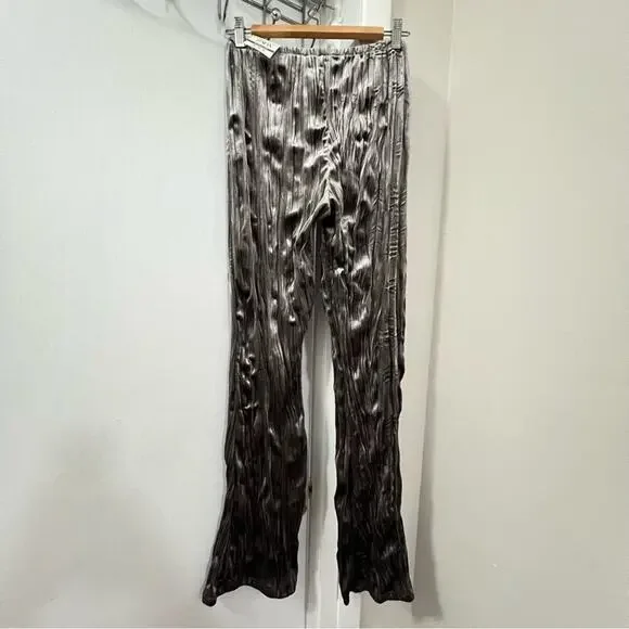 Zara Grey Velvet Flare Pants Size Medium - Picture 11 of 13